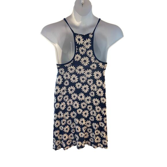 SO, SIZE L, SWING DRESS, BLUE, DASIES, HALTER, BUST COVERAGE - Picture 2 of 4